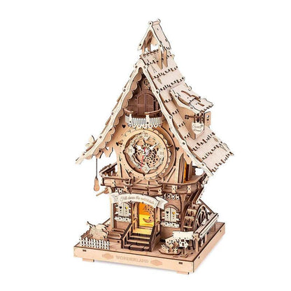 Desktrim™ | Woodland Cuckoo Clock 3D Wooden Puzzle Kit with LED Lights