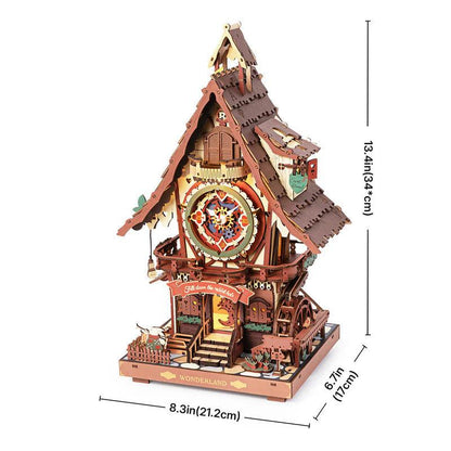 Desktrim™ | Woodland Cuckoo Clock 3D Wooden Puzzle Kit with LED Lights
