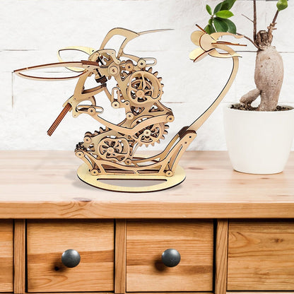 Desktrim™ | Kinetic Hummingbird Sculpture - 3D Wooden Mechanical Puzzle Kit