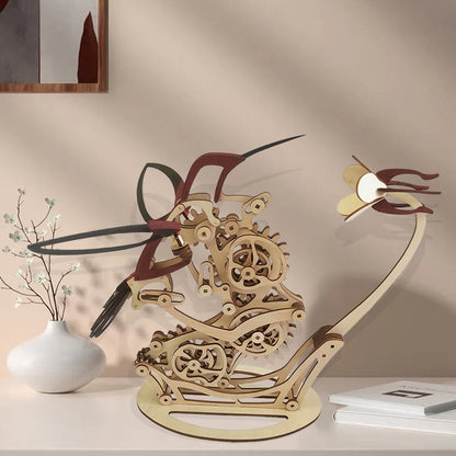 Desktrim™ | Kinetic Hummingbird Sculpture - 3D Wooden Mechanical Puzzle Kit