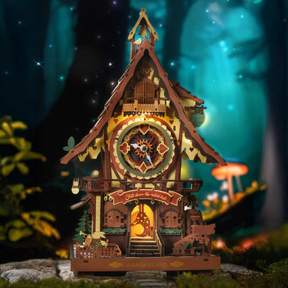 Desktrim™ | Woodland Cuckoo Clock 3D Wooden Puzzle Kit with LED Lights