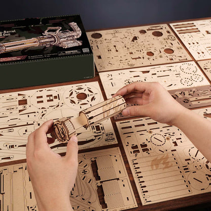 Desktrim™ | Ultimate Rotating Barrel Machine Gun - 3D Wooden Puzzle Kit