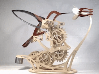 Desktrim™ | Kinetic Hummingbird Sculpture - 3D Wooden Mechanical Puzzle Kit