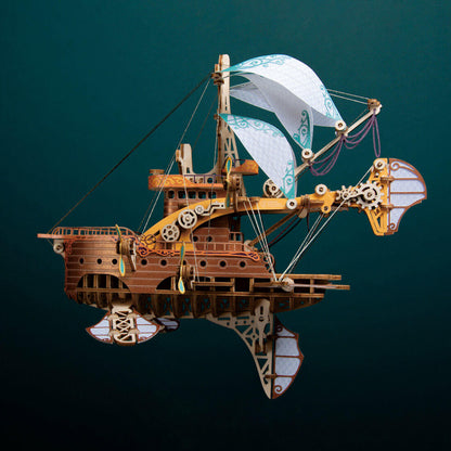 Desktrim™ | Steampunk Fantasy Airship 3D Wooden Puzzle Model