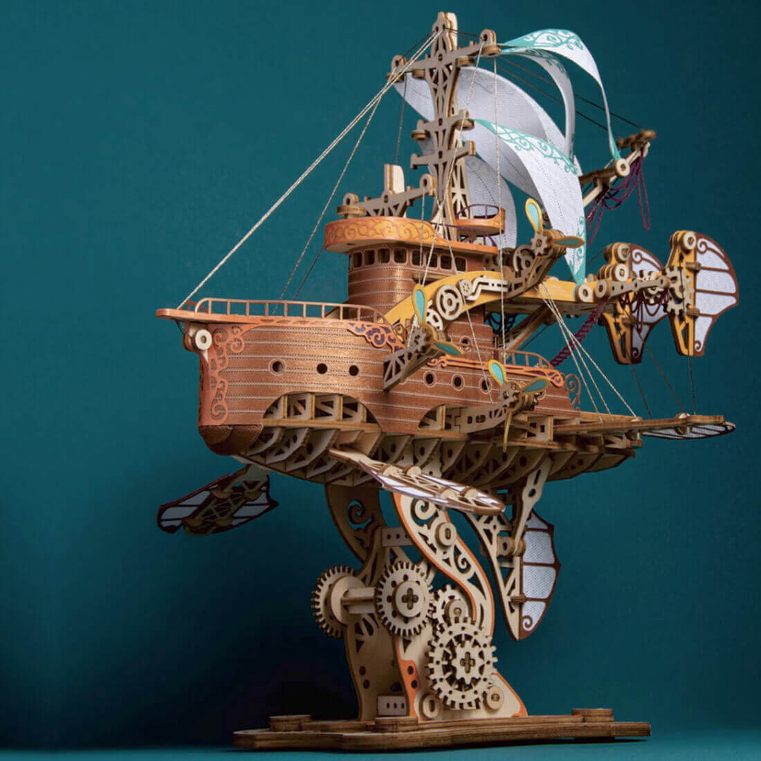 Desktrim™ | Steampunk Fantasy Airship 3D Wooden Puzzle Model