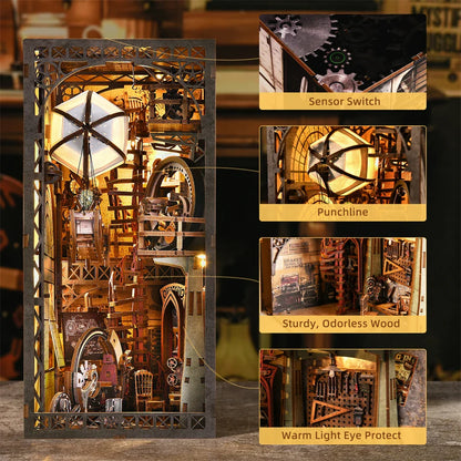 Desktrim™ | Diy Book Nook Shelf - Uncle Peter's Steampunk Warhouse