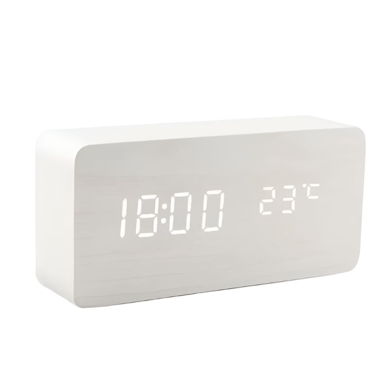 Desktrim™ | NatureSense Wooden LED Alarm Clock