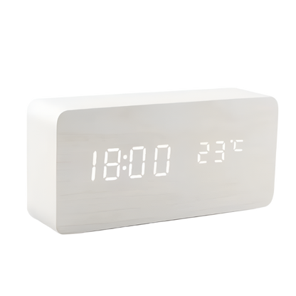 Desktrim™ | NatureSense Wooden LED Alarm Clock
