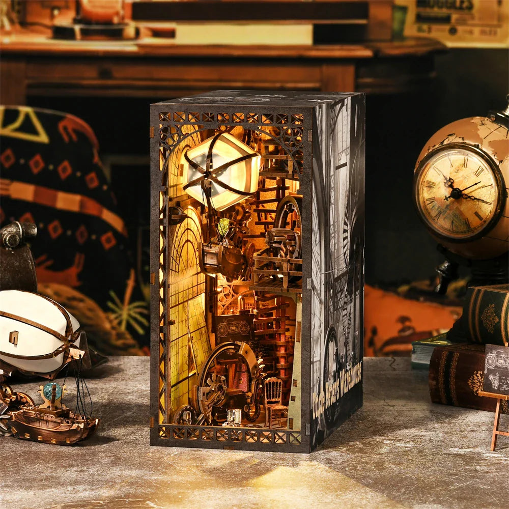 Desktrim™ | Diy Book Nook Shelf - Uncle Peter's Steampunk Warhouse