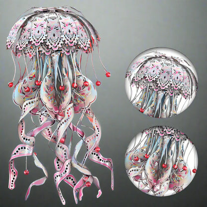 Desktrim™ | 3D Metal Puzzle Jellyfish Kit - 61 Piece Stainless Steel DIY Assembly Model Building Set for Adults