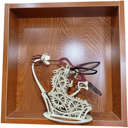 Desktrim™ | Kinetic Hummingbird Sculpture - 3D Wooden Mechanical Puzzle Kit