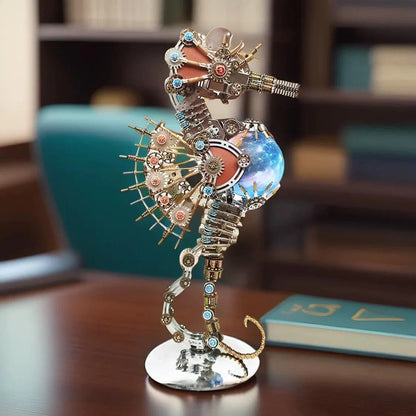 Desktrim™ | DIY 3D Metal Steampunk Mechanical Seahorse Puzzle with Lamp Model-2100PCS