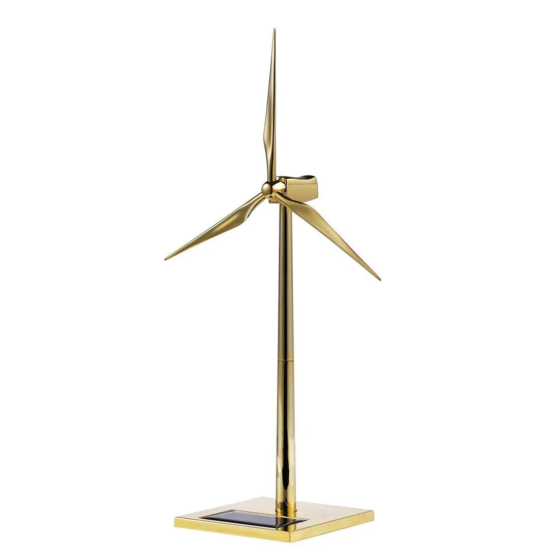 Desktrim™ | DIY 3D Metal Windmill Solar Powered Wind Turbine Assembly Model Golden