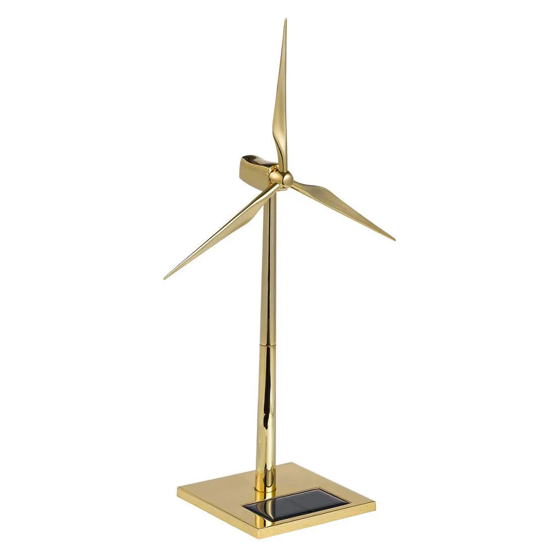 Desktrim™ | DIY 3D Metal Windmill Solar Powered Wind Turbine Assembly Model Golden
