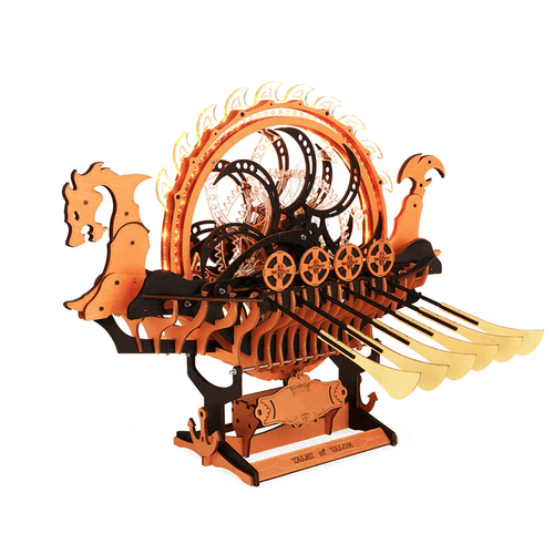 Desktrim™ | Viking Dragon Longship - Mechanical 3D Wooden Puzzle