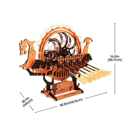 Desktrim™ | Viking Dragon Longship - Mechanical 3D Wooden Puzzle
