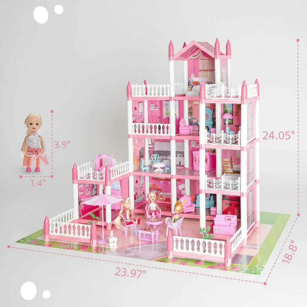 Desktrim™ | DIY Dollhouse Kit with 11 Rooms - Miniature for Girls