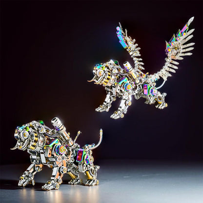 Desktrim™ | Mechanical Winged Tiger 3D Metal Puzzle 700+ Pieces