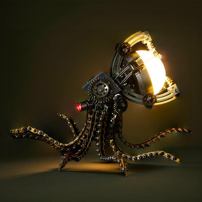 Desktrim™ | DIY 3D Metal Steampunk Galaxy Craft Puzzle Mechanical Octopus with Desk Lamp Model-1060PCS