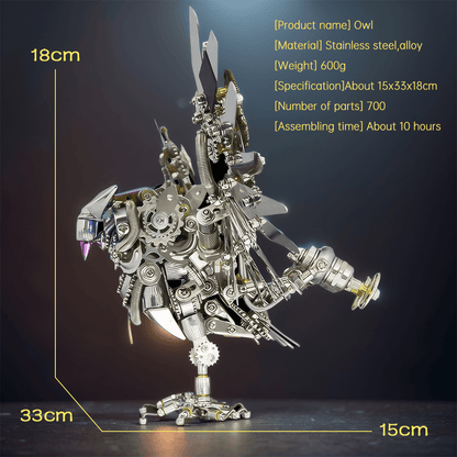 Desktrim | 3D Nocturnal Owl DIY Steampunk Metal Assembly Animal Model
