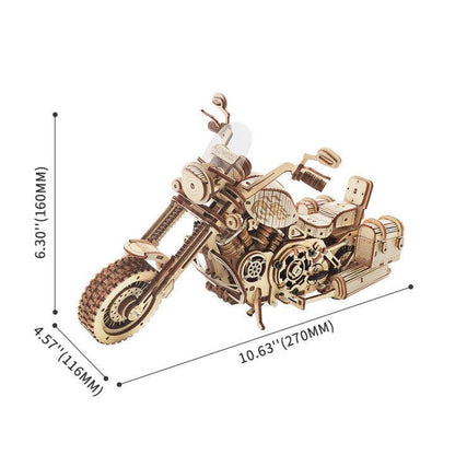 Desktrim™ | Wild West Cruiser 3D Wooden Motorcycle Puzzle