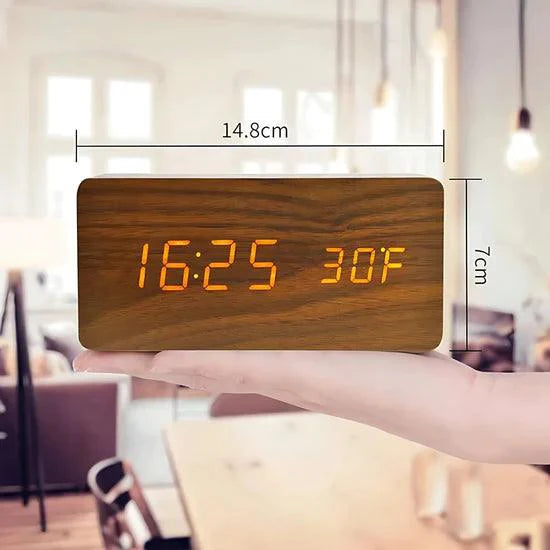 Desktrim™ | NatureSense Wooden LED Alarm Clock