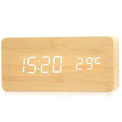 Desktrim™ | NatureSense Wooden LED Alarm Clock