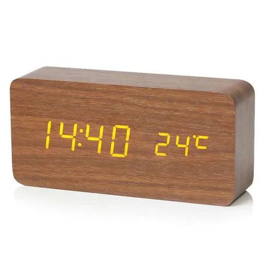 Desktrim™ | NatureSense Wooden LED Alarm Clock