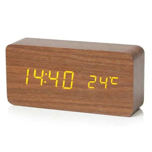 Desktrim™ | NatureSense Wooden LED Alarm Clock