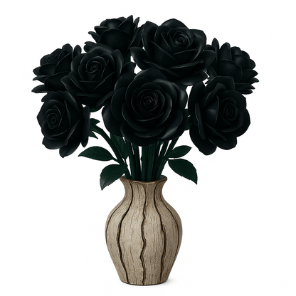 Desktrim™ | Eternal Black Rose Bouquet Building Blocks