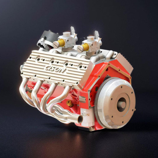 Desktrim™ | DIY 1/6 Gasoline Flathead 4-Stroke V8 Water-Cooled Engine 44CC Model Kit That Works