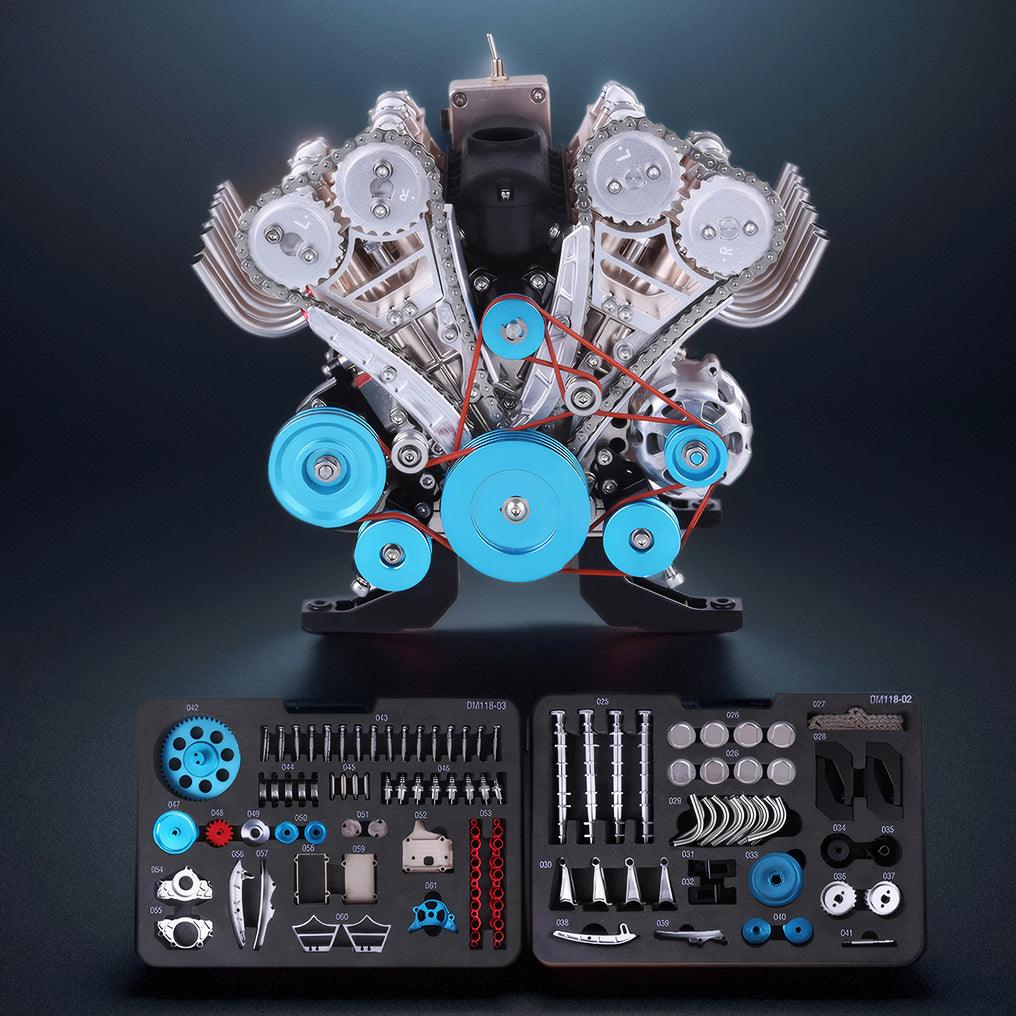 Desktrim™ | DIY Full Metal V8 Engine Model Kit RC 1: 3 Mini V8 Motor That Run 500+Pcs