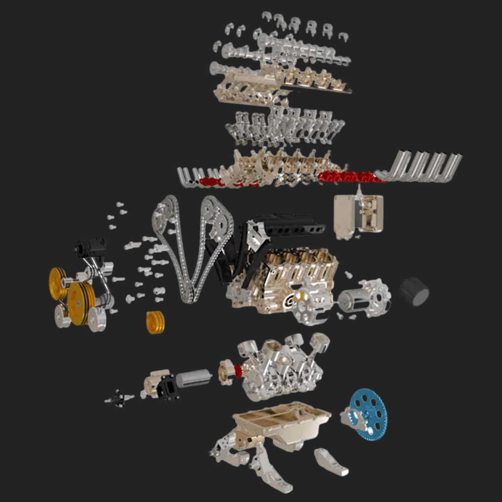 Desktrim™ | DIY Full Metal V8 Engine Model Kit RC 1: 3 Mini V8 Motor That Run 500+Pcs
