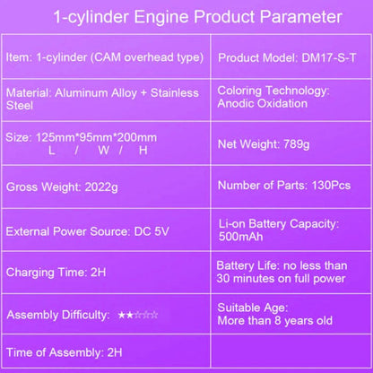 Desktrim™ | DIY Single-cylinder Car Engine Assembly Kit Build Kit Gift Toy for Collection