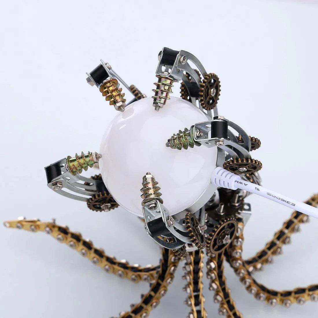 Desktrim™ | DIY 3D Metal Steampunk Galaxy Craft Puzzle Mechanical Octopus with Desk Lamp Model-1060PCS
