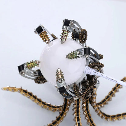 Desktrim™ | DIY 3D Metal Steampunk Galaxy Craft Puzzle Mechanical Octopus with Desk Lamp Model-1060PCS