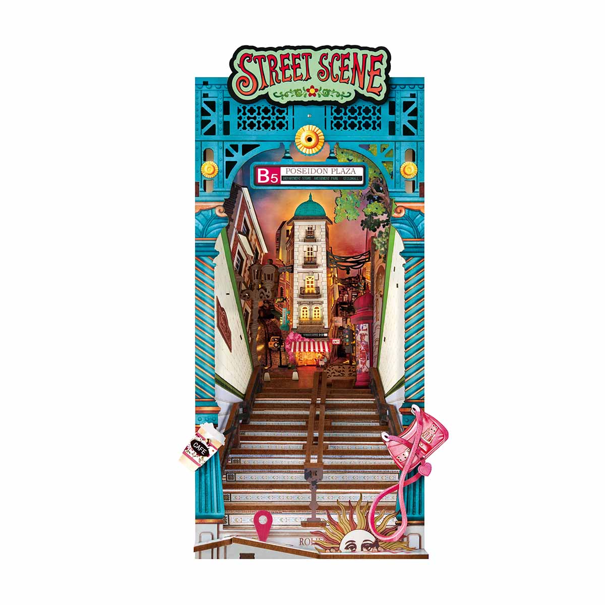 Desktrim™ | Diy Book Nook Shelf - LED Street Scene Bookshelf Insert