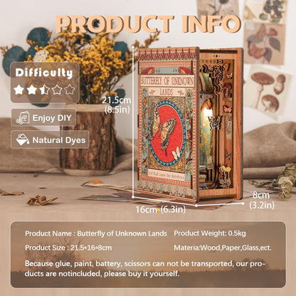 Desktrim™ | Diy Book Nook Shelf - Butterfly of the Unknow Lands