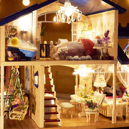 Desktrim™ | PROVENCE LAVENDER Dollhouse Miniature DIY House Toy DIY House Model Miniature House Model Kit Hand Building