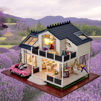 Desktrim™ | PROVENCE LAVENDER Dollhouse Miniature DIY House Toy DIY House Model Miniature House Model Kit Hand Building