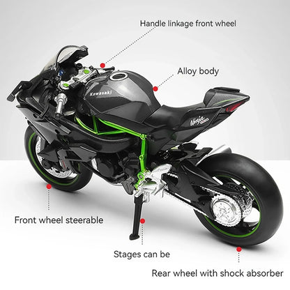 Desktrim™ | Elite 1:12 Ninja H2R Motorcycle Die-Cast Model