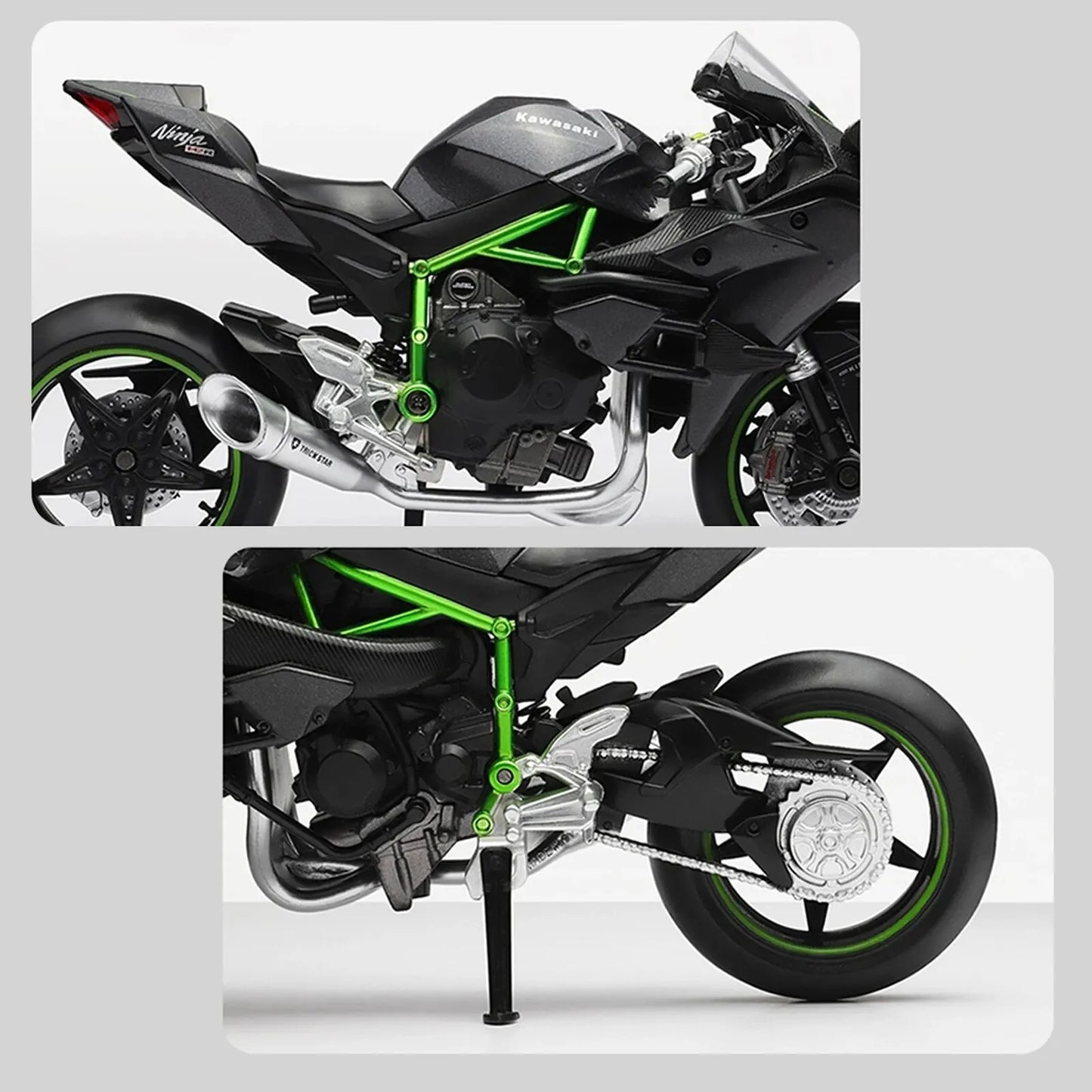 Desktrim™ | Elite 1:12 Ninja H2R Motorcycle Die-Cast Model