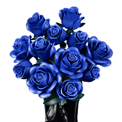 Desktrim™ | Eternal Blue Rose Bouquet Building Blocks Set