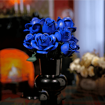 Desktrim™ | Eternal Blue Rose Bouquet Building Blocks Set