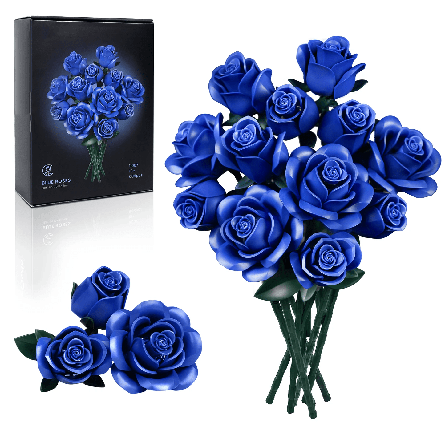 Desktrim™ | Eternal Blue Rose Bouquet Building Blocks Set