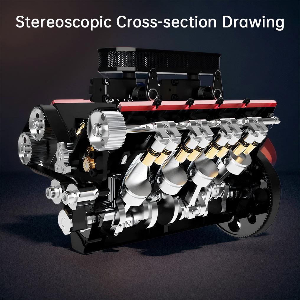 Desktrim™ | DIY V8 Engine Model That Run 28cc Gasoline/Nitro Engine KIT FS-V800
