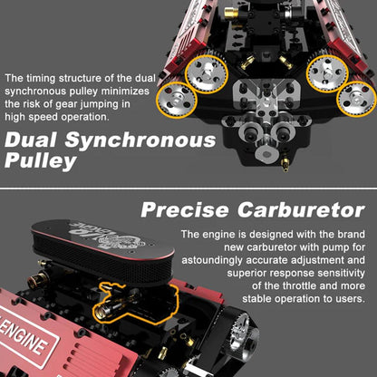 Desktrim™ | DIY V8 Engine Model That Run 28cc Gasoline/Nitro Engine KIT FS-V800