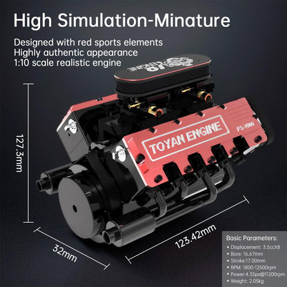 Desktrim™ | DIY V8 Engine Model That Run 28cc Gasoline/Nitro Engine KIT FS-V800