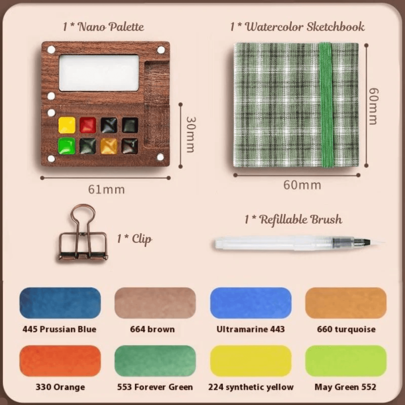 Desktrim™ | Pocket-Sized Watercolor Kit: Paint Anywhere, Anytime!