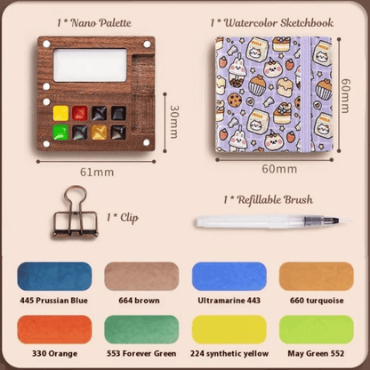 Desktrim™ | Pocket-Sized Watercolor Kit: Paint Anywhere, Anytime!